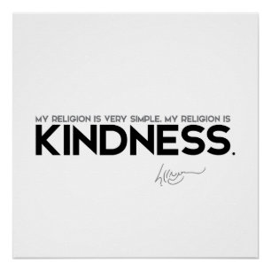 Póster CITAÇÕES: Dalai Lama: Minha religião é bondade