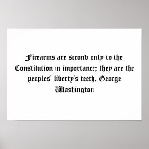 Póster Citações das armas de fogo de George Washington