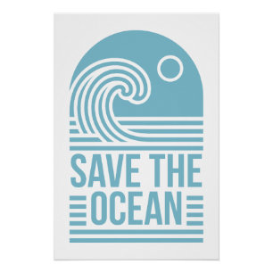 Póster Citações de ativista para salvar o oceano estética