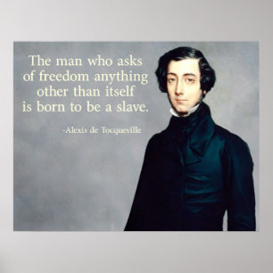 Póster citações de de Tocqueville Liberdade
