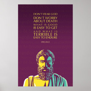 Póster Citações de Epicurus: Não tema o deus