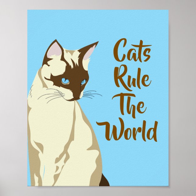 Poster Citações de Gato Siames (Frente)