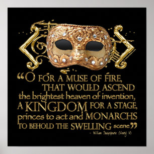 Poster Citações de Henry V (versão Dourado)