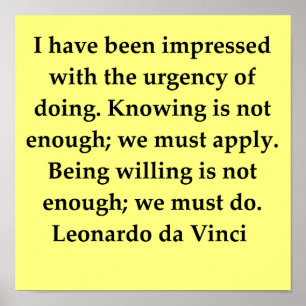 Poster citações de Leonardo da Vinci
