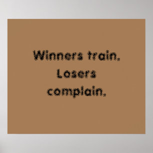 Poster Citações de motivação de academia e pôster marrom 