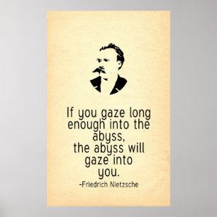 Póster Citações de Nietzsche se você olha fixamente no