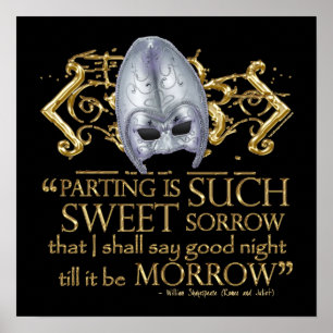 Poster Citações de Romeo & de Juliet (versão Dourado)