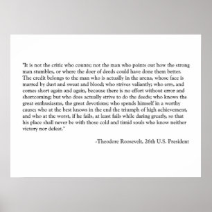 Póster Citações de Roosevelt