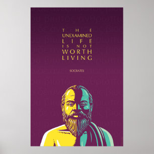 Póster Citações de Socrates: A vida não-examinada