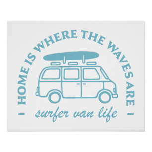Póster Citações de surf de transporte rodoviário Surfer v