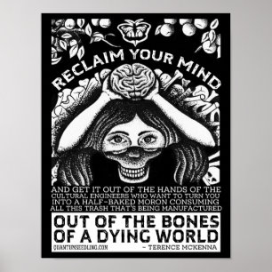 Póster Citações de Terence Mckenna - recupere sua mente