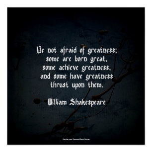 Póster Citações de William Shakespeare - grandeza