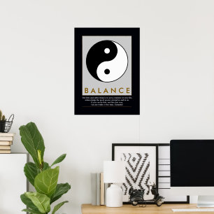 Póster citações de yang do yin do zen do equilíbrio