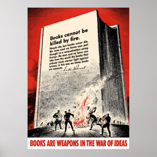 Póster Citações do FDR no Burning de livro
