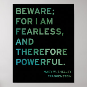 Poster Citações do livro de Frankenstein
