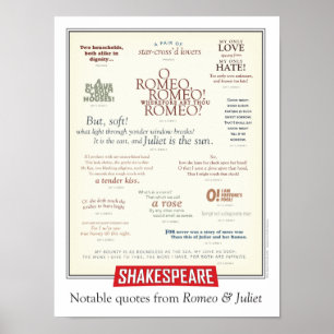 Poster Citações do Notable de Romeo e de Juliet