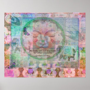 Poster Citações do vegetariano de da Vinci