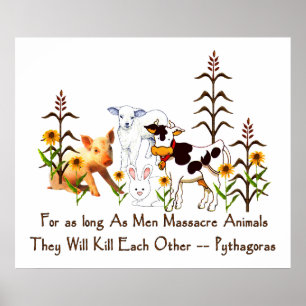 Poster Citações do vegetariano de Pythagoras