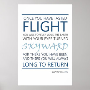 Poster Citações do vôo de da Vinci