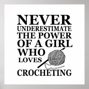 Poster Citações engraçadas de crochê presente para croche
