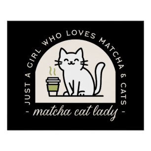 Póster Citações engraçadas estéticas de amantes de Matcha