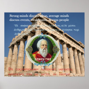 Póster Citações famosas de Socrates - mentes fortes