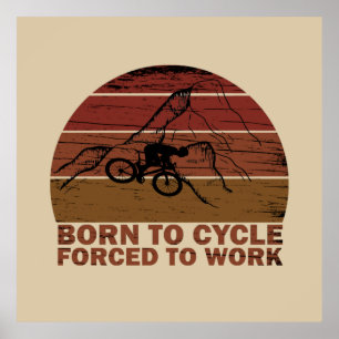 Poster citações inspiracionais de ciclismo