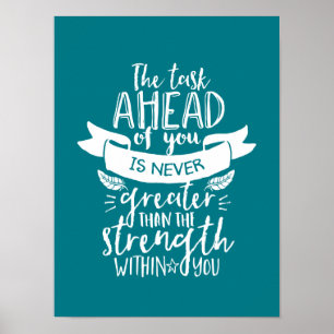 Póster Citações inspiradas da vida a força dentro de v