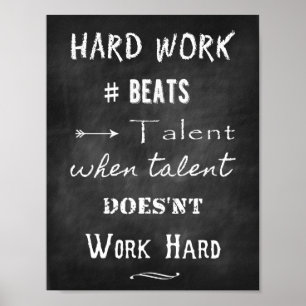 Poster Citações inspiradas do giz sobre o talento e o