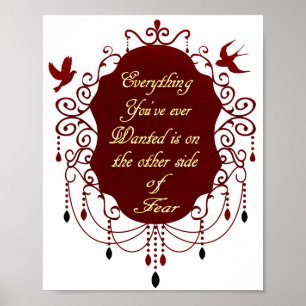 Poster Citações inspiradas sobre sonhos e coragem