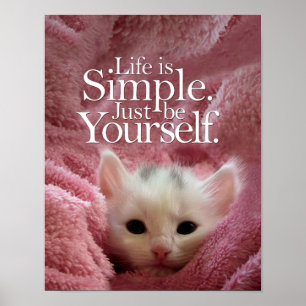 Poster Citações inspiradores BeYourself do gatinho