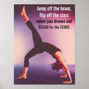 Póster Citações inspiradores da ginástica