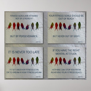 Poster Citações inspiradores do Gym: Pássaros e colage