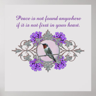 Poster Citações inspiradores inspiradas e colibri