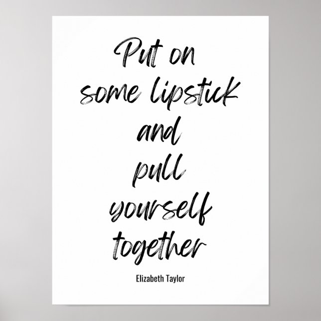 Poster Citações Motivacionais Inspiracionais Elizabeth Ta (Frente)