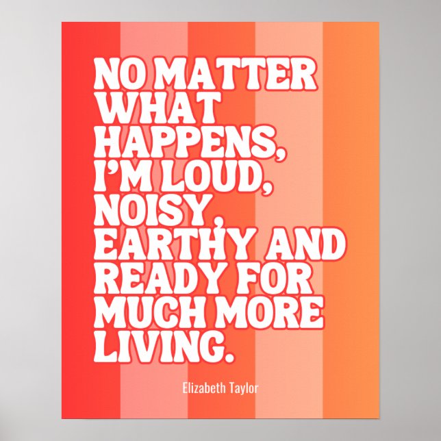 Poster Citações Motivacionais Inspiracionais Elizabeth Ta (Frente)