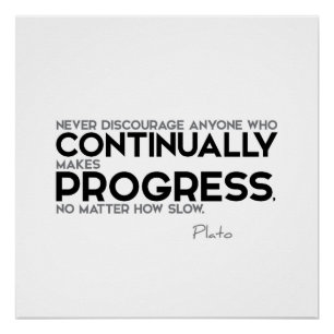 Póster CITAÇÕES: Plato: Continuamente progresso