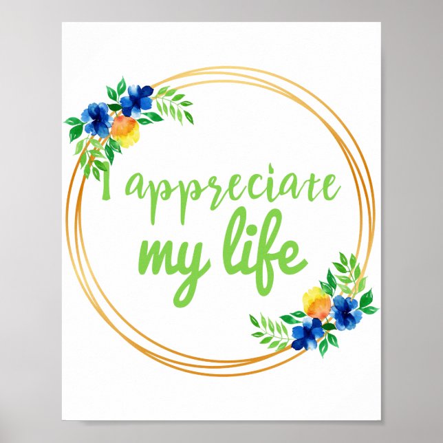 Poster citações positivas para a vida e o trabalho (Frente)