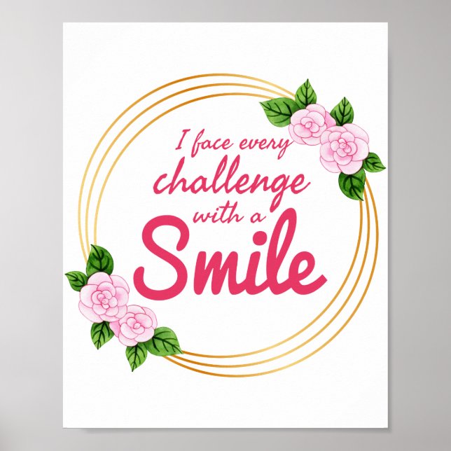 Poster citações positivas para trabalho, vida e sucesso (Frente)