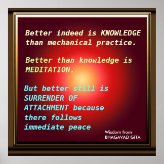 Póster Citações WISDOM de Bhagavad Gita