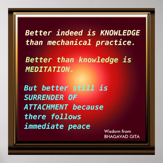 Póster Citações WISDOM de Bhagavad Gita (Frente)