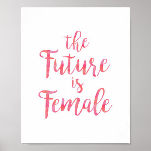 Póster Citando Feminista Rosa O Futuro é Feminino