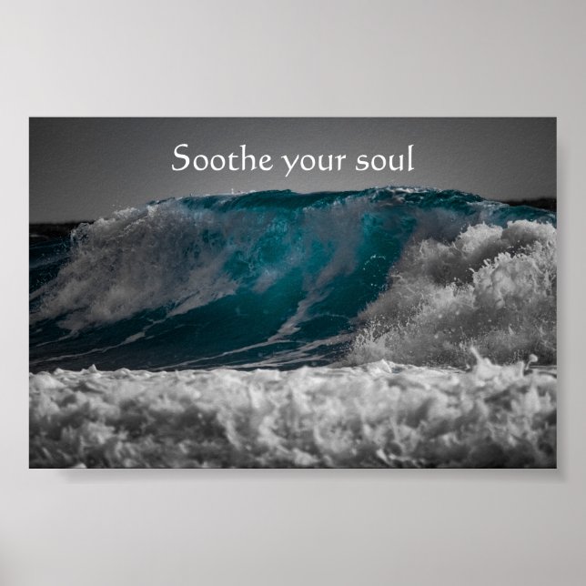Poster Citar Acalme Sua Alma Sobre as Ondas do Oceano (Frente)