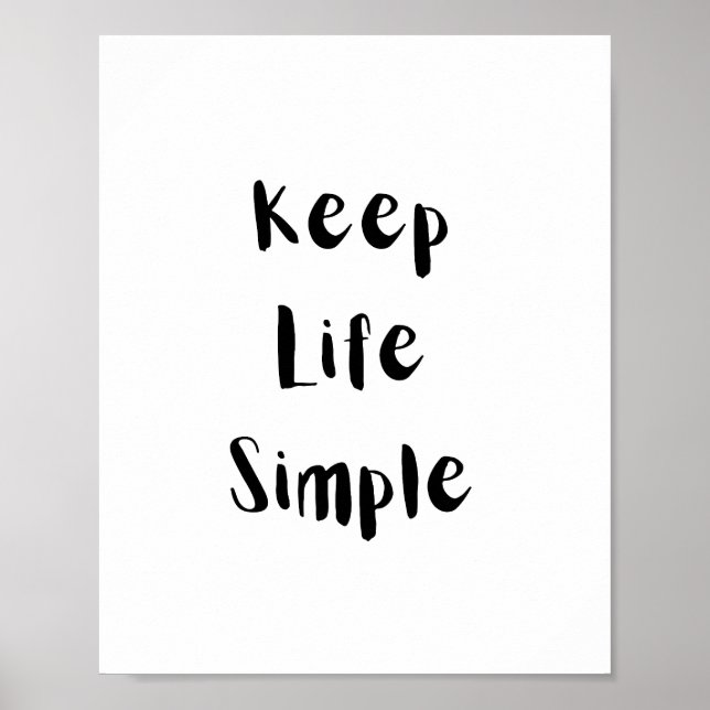Poster Citar Motivacional para Manter a Vida Simples (Frente)