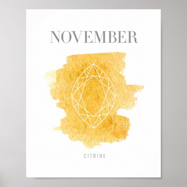Póster Citrine Birthstone novembro (Frente)