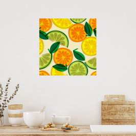 Poster Citrinos coloridos l fruta de Verão l Laranja l Am