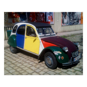 Póster Citroen 2 CV colorido