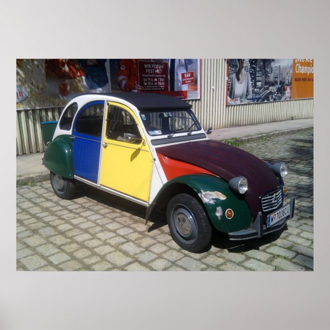 Poster Citroen 2 CV colorido (Frente)