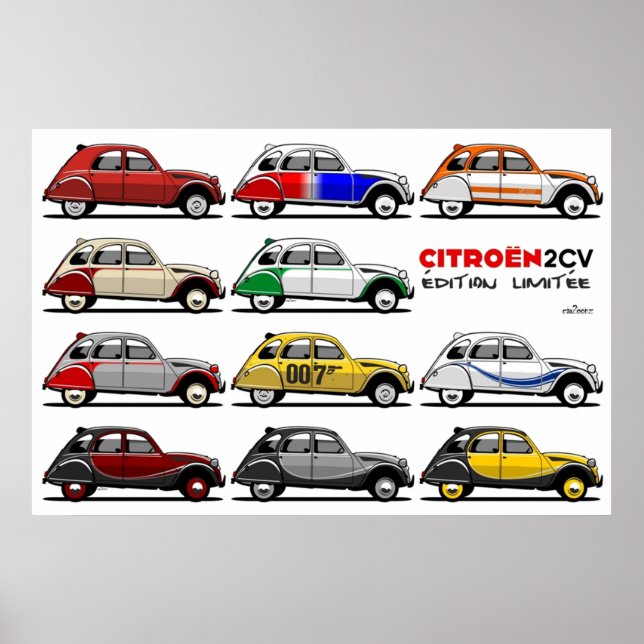 Poster Citroën 2CV edições limitadas (Frente)