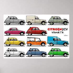 Poster Citroën 2CV variedade